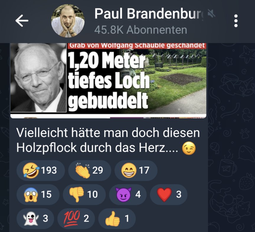 #PaulBrandenburg und seine Fans aus der #Querdenker- #Reichsbürger- und #Stolzdeppen-Szene