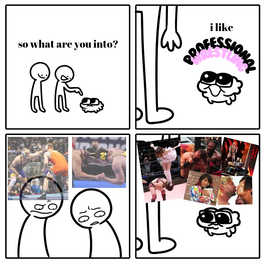 gabu_moon's tweet photo. pro wrestling fan struggles https://t.co/0ZbdArqaeV