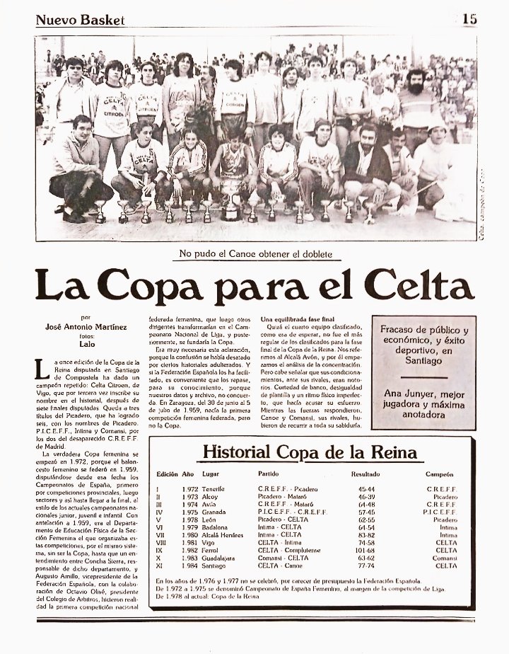 AgrasFernando's tweet photo. 40 años de la última de las tres #CopaReina que @RCCelta atesora en su palmarés #Compostela Pabellón #StaIsabel 13/05/1984 #ArchivoCeltabaloncesto 3 Ligas y 3 Copas en 15 años. 4 después, el Presidente Céltico, JL Rivadulla, se cargaba la sección mas exitosa del club https://t.co/hXdR4bn3g3