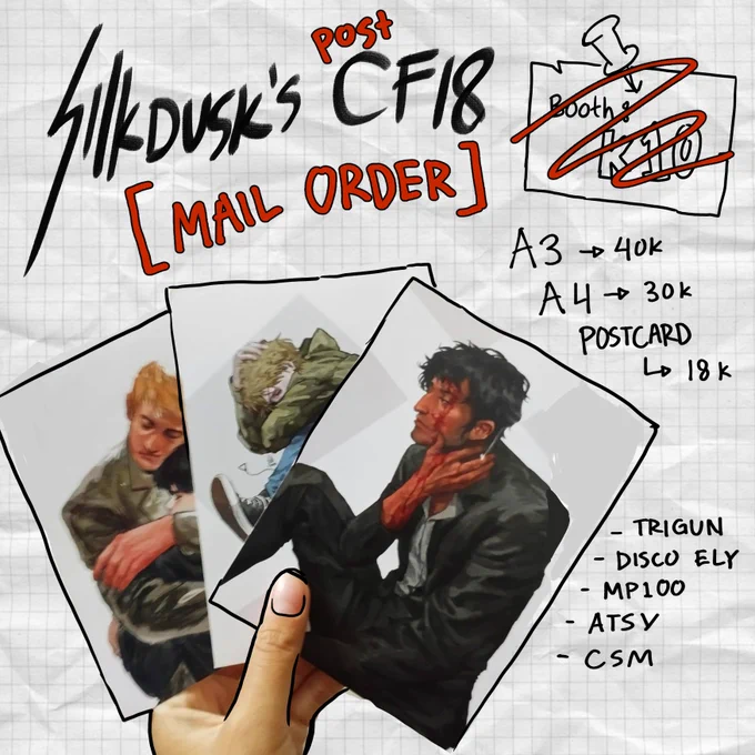 post comifuro mails orders are available, from Yogyakarta and South Tangerang, dm me to book your orders. catalogs below! 