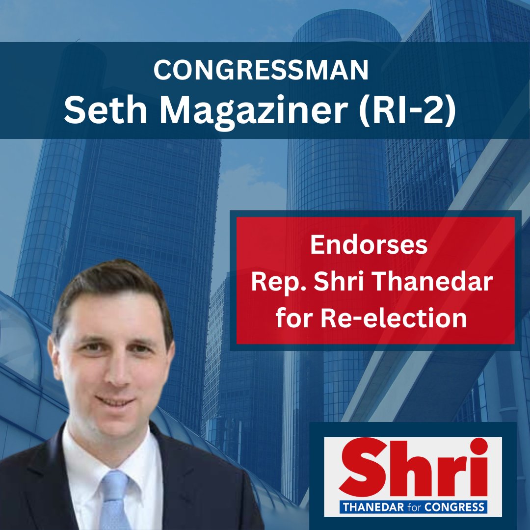 I am excited to announce that @SethMagaziner has endorsed our campaign for re-election this November. I look forward to continuing to work with Rep. Magaziner to ensure all Americans have lower costs, higher wages, and that their rights and benefits are protected. #MI13