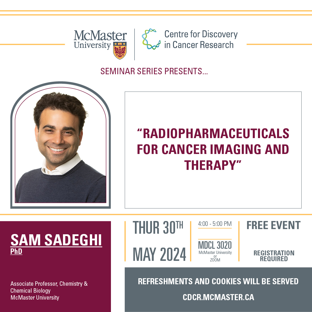 Join us at the CDCR for our next #SeminarSeries speaker: Sam Sadeghi from
@McMasterU !  

📅 Thursday, May 30 at 4pm 
📍 MDCL 3020 or Zoom 
🖥️ cdcr.mcmaster.ca/events/cdcr-se…