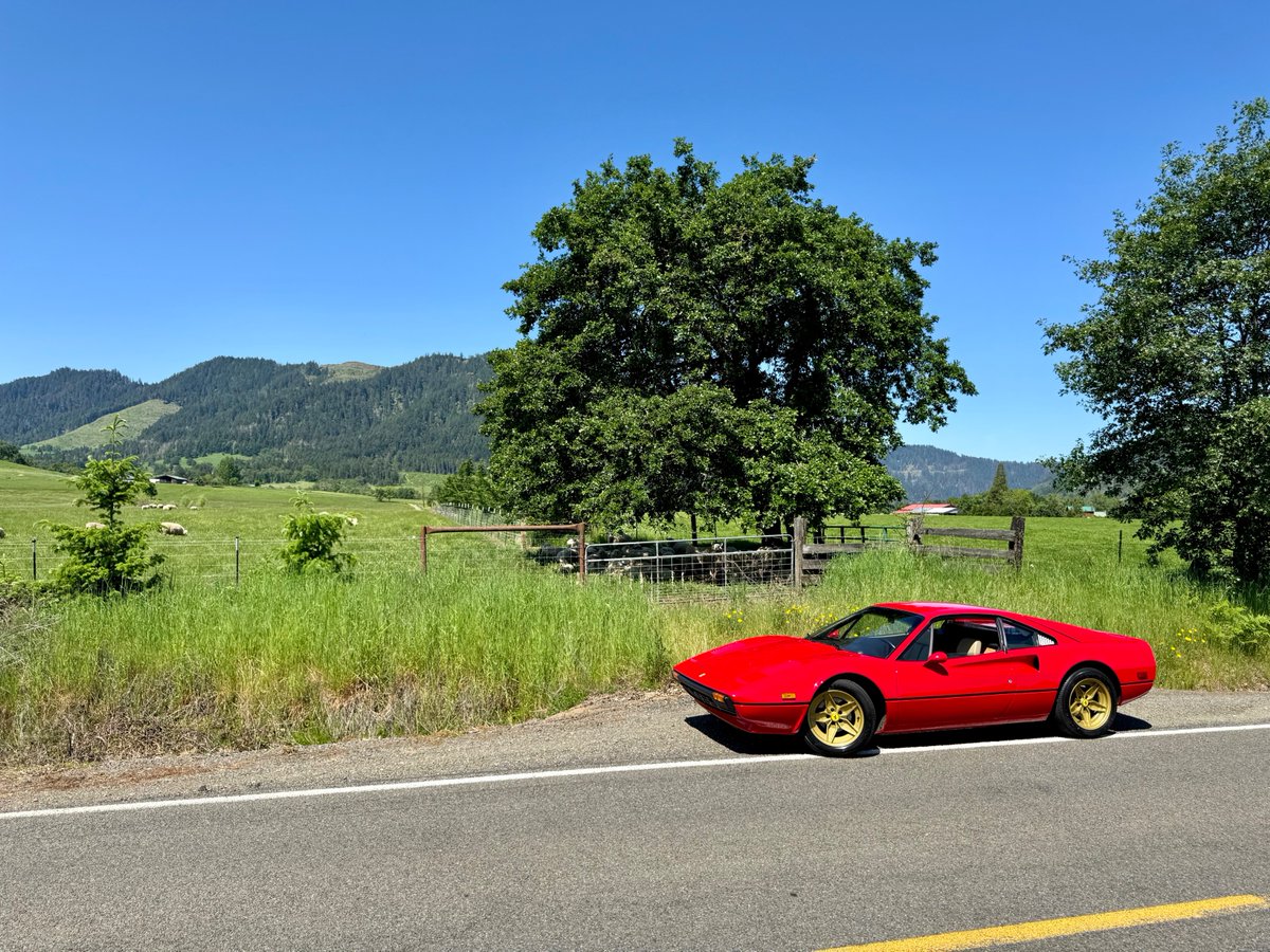 Nice day for a drive! My first time taking the Ferrari 308 GTB out with its new Stratos coffins installed.
