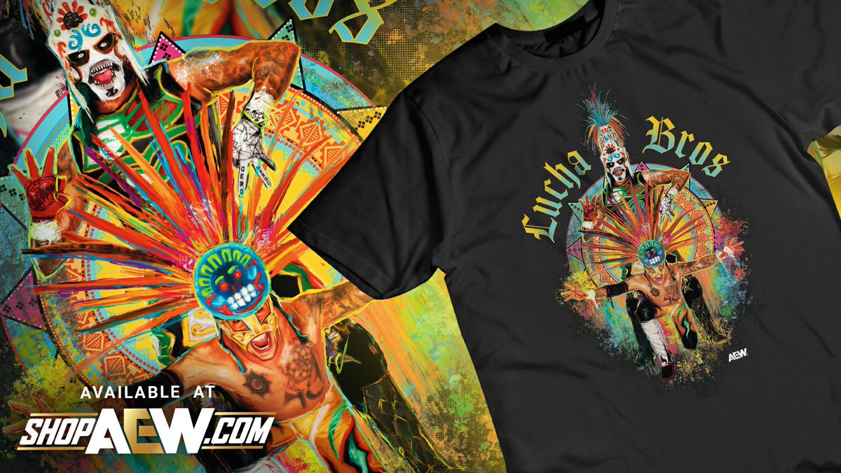 NEW ARRIVAL! Check out this Lucha Bros shirt that just dropped at ShopAEW.com! 
@PENTAELZEROM @ReyFenixMx 

shopaew.com/catalog/produc…

#shopaew #aew #aewdynamite #aewrampage #aewcollision
