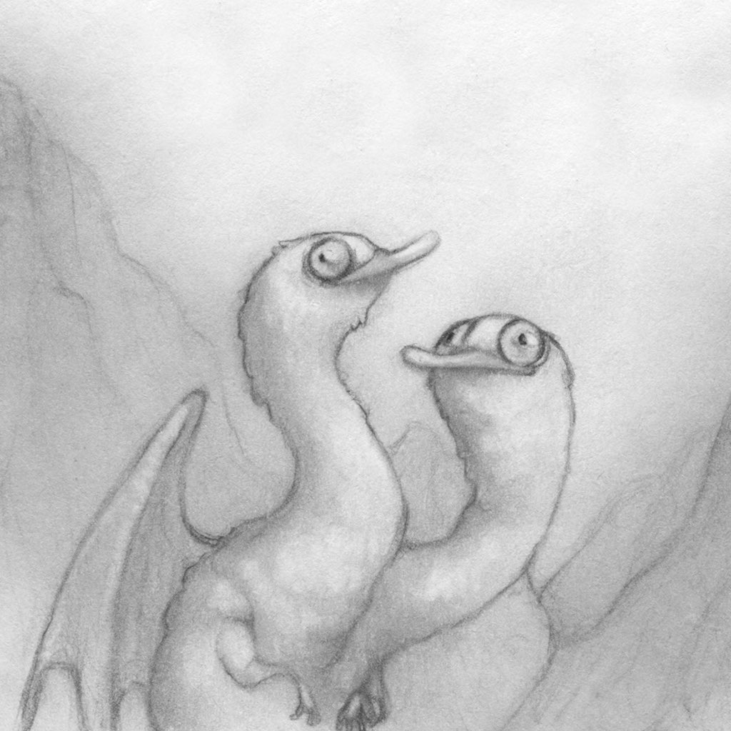 beware, the terrible two headed duck dragon (theme ‘double’) #sketches #creatures #sillyart