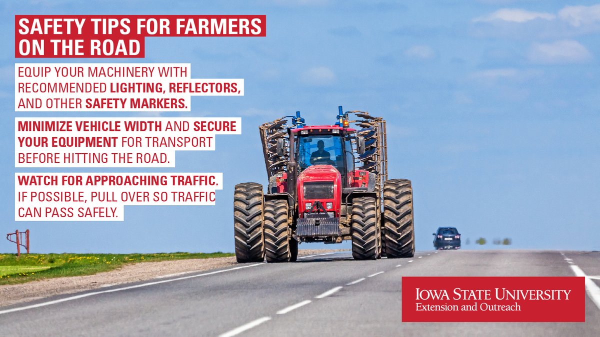 As planting season gears up, rural roads become more crowded with farm machinery. Let's all remember to share the roads. Learn more: bit.ly/3QWNLor . . . . #plantingseason #seasonalplanting #seasonofplanting #Iowa #Agriculture #IowaAg #PlantingSeason2024 #Spring
