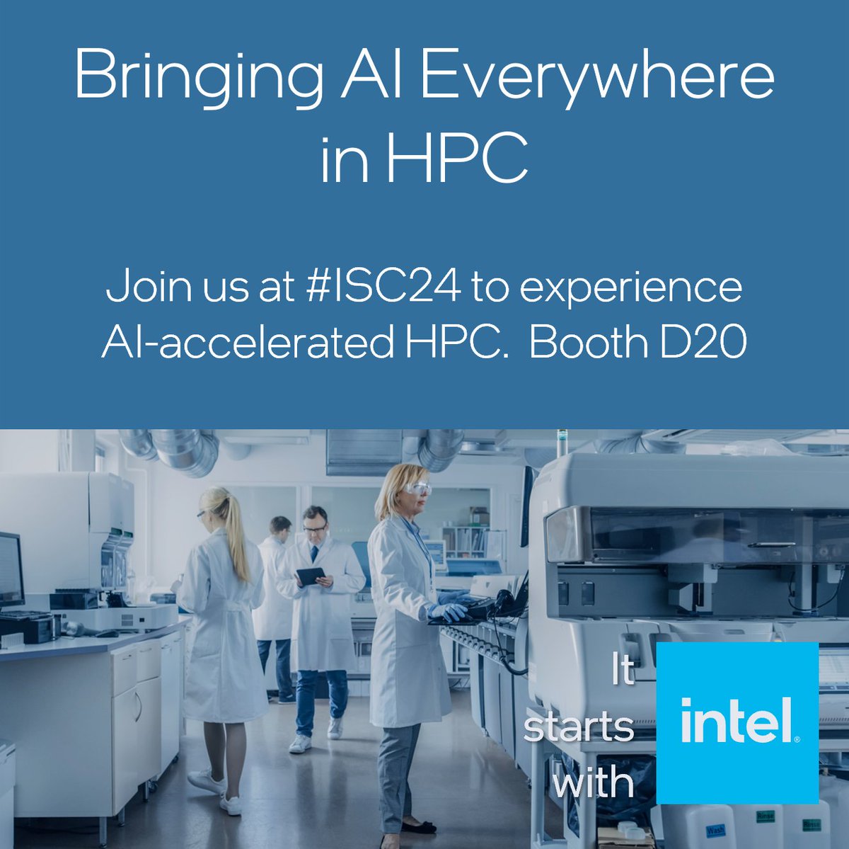 Meet the experts, experience #HPC and #AI demos, and accelerate your scientific innovations at #ISC24. Visit the #Intel booth (D20) and be sure to join the Innovation Pass for a chance to win. Learn more: intel.com/ISC