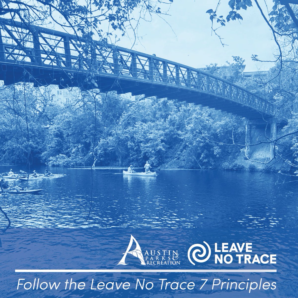 Each year bridge jumpers get injured when they hit the water and boaters get injured from being hit by a person jumping. Remember, it's illegal to jump from Austin's bridges and to swim in Lady Bird Lake. Be considerate, be safe. Leave No Trace learn more: AustinTexas.gov/LeaveNoTrace