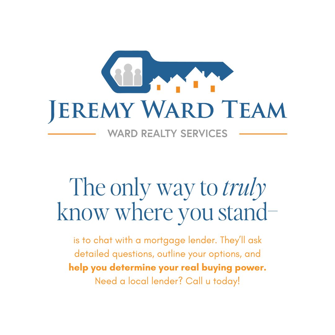 Need a local lender? I've got you covered! Just call us today! The Jeremy Ward Team 📞: 812.200.2853 📧: info@jeremywardteam.com #mortgagetips #homeloans #buyingpower #homebuyingtips #soinrealestate #thejeremywardteam #serviceneverstops #wardrealtyservices