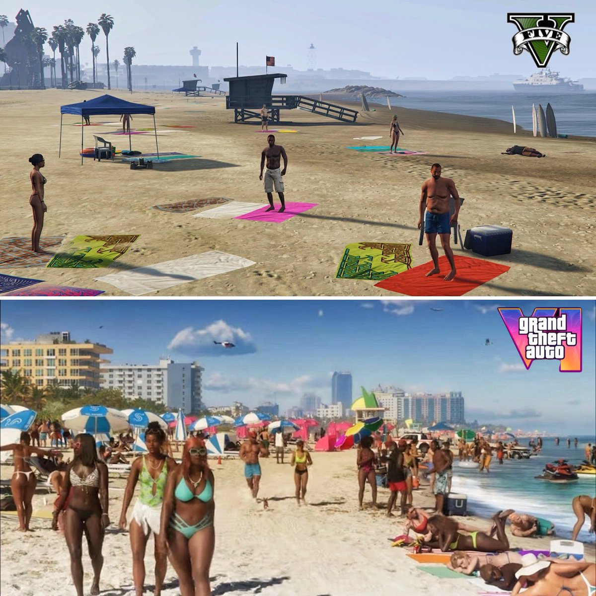 Beach in GTA 5 vs GTA 6

Huge difference!

#gta #gta5 #gta6