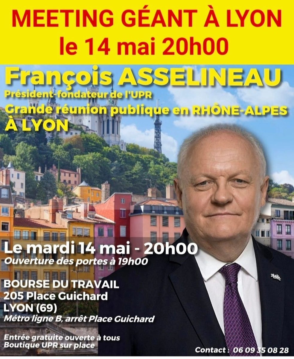 PatriceCali's tweet image. Et le soir on vous attend à Lyon, à demain.