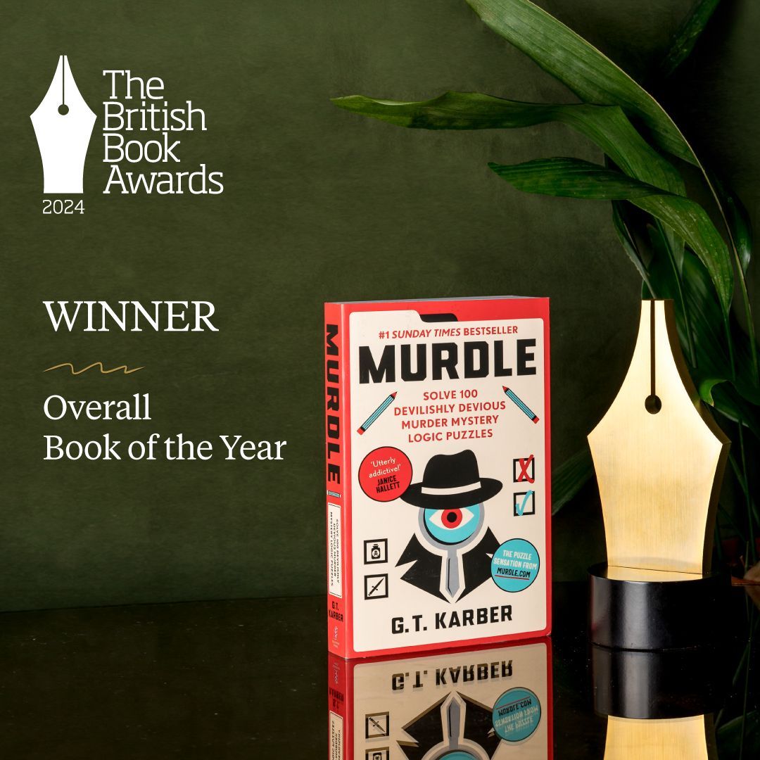 Congratulations to the winner of Overall Book of the Year, @gregkarber for MURDLE (@souvenirpress)! Our judges “loved the whole concept” and agreed this “genius” book had expanded the market. #Nibbies #BritishBookAwards @ProfileBooks