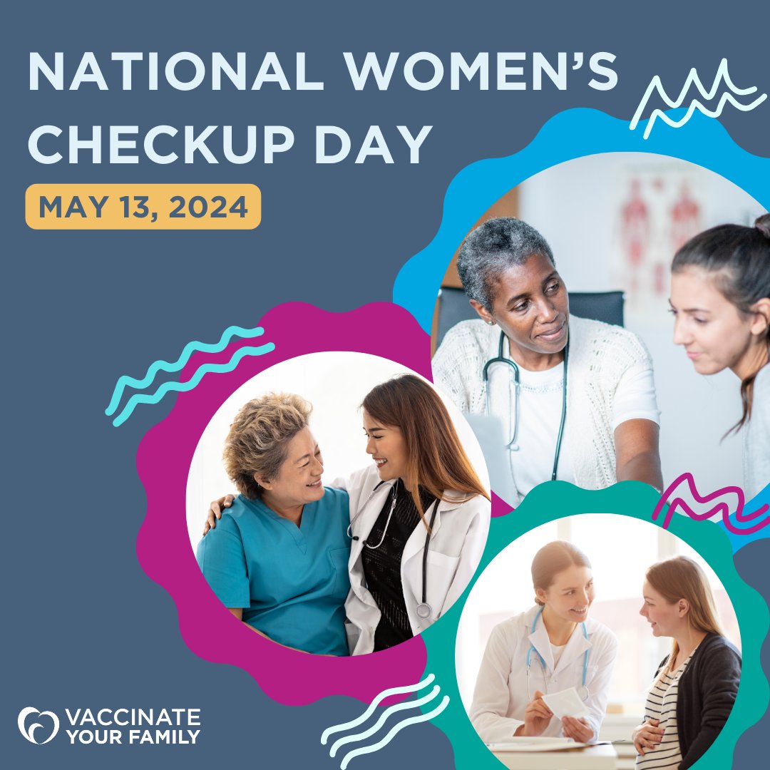 On #NationalWomensCheckupDay, we're celebrating the power of women taking charge of their health! 🩺💪 During your checkup, remember to discuss the importance of vaccines! 🌸 Vaccinations aren't just for kids; they're crucial for women of all ages. #vaxyourfam