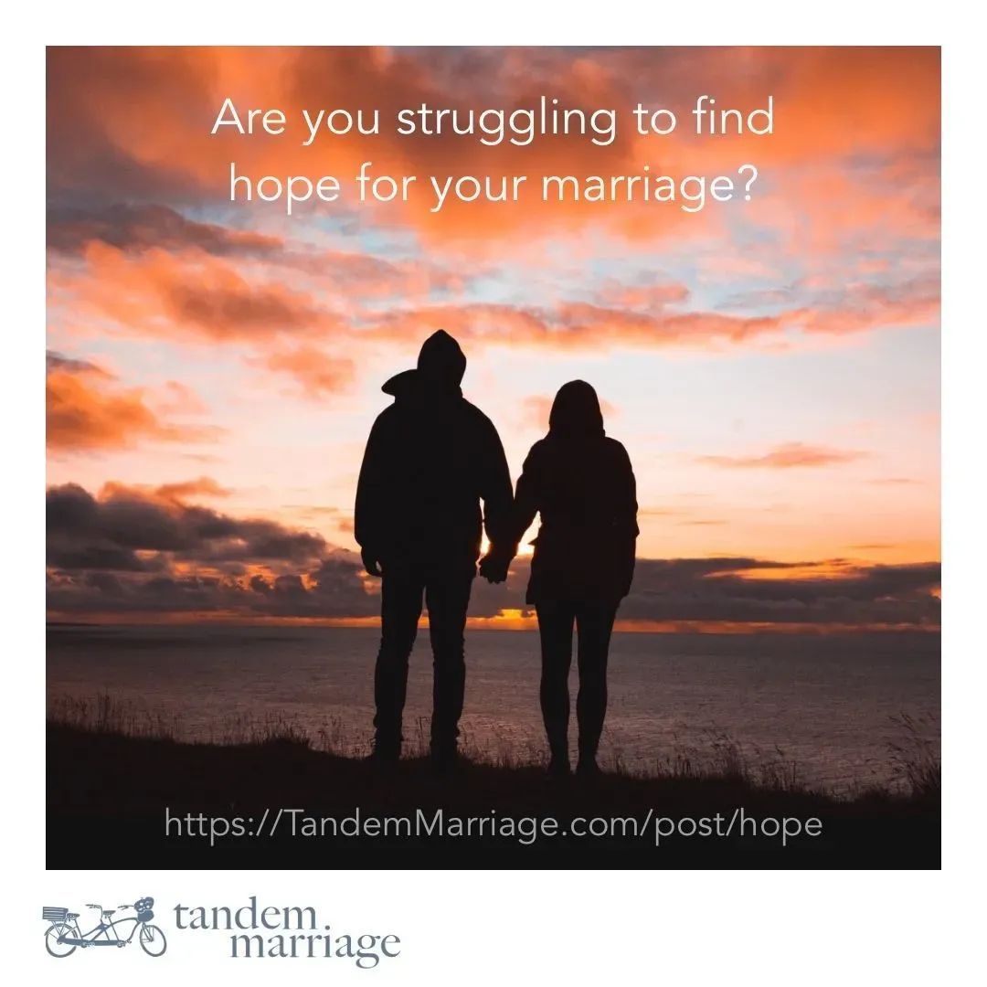 One of the most important articles we’ve ever written. Are you struggling to find hope for your marriage? There is ALWAYS hope if you know where to look. TandemMarriage.com/post/hope #TeamUs #MarriageGoals #MarriageGodsWay