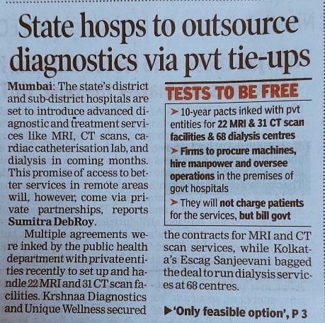 @PMOIndia
@CMOMaharashtra
@MoHFW_INDIA
Thank you elected representatives for privatization of govt hospital diagnostic & treatment services to private entities in Maharashtra. We acknowledge your apparent bias towards corporate interests, so it's time for a fair exchange.
13.5.24