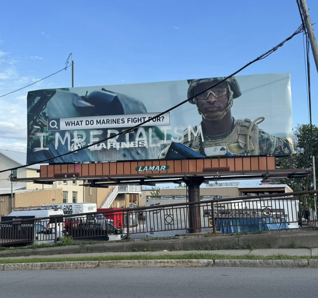 GraffitiRadical's tweet photo. Improved military billboard spotted in Rochester, New York https://t.co/juXWiulIRQ