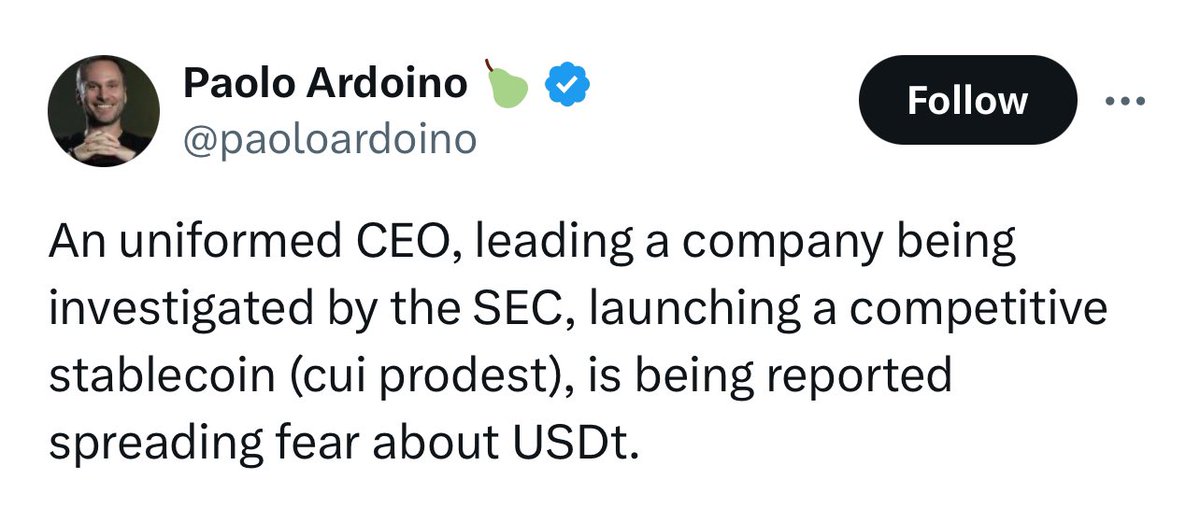 🚨BREAKING: @Ripple CEO, Brad Garlinghouse attacked by USDT CEO for being an 'uninformed CEO of a leading company' after Ripple confirmed the launch of a stablecoin thats expected to bring trillions onto the XRPL!

The #XRPL is expected to skyrocket, with top defi token CTF token…