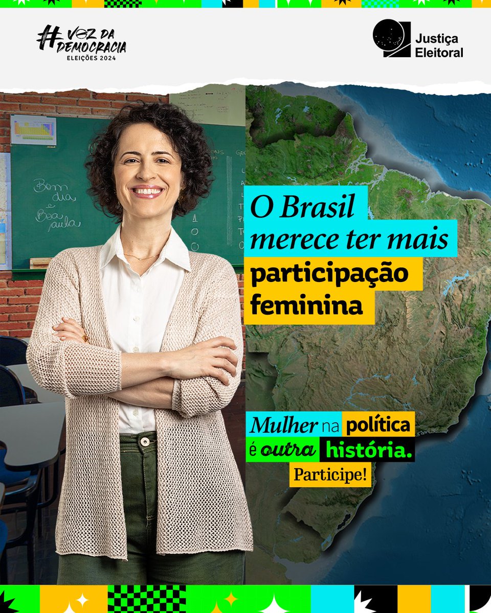 Quando as mulheres têm uma representação significativa na política, as decisões tendem a ser mais inclusivas e sensíveis às questões de gênero, saúde, educação e bem-estar. Pense nisso e contribua para ampliar a participação feminina nos espaços de poder 😉 #MulheresNaPolítica