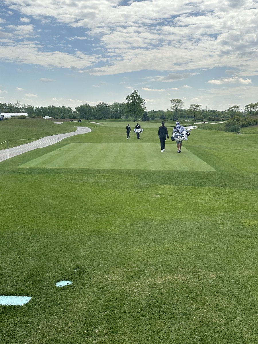 This is why I love Mondays. Not a single person out here with the players besides me. Just golf at its very core, both playing for a chance to change their career.