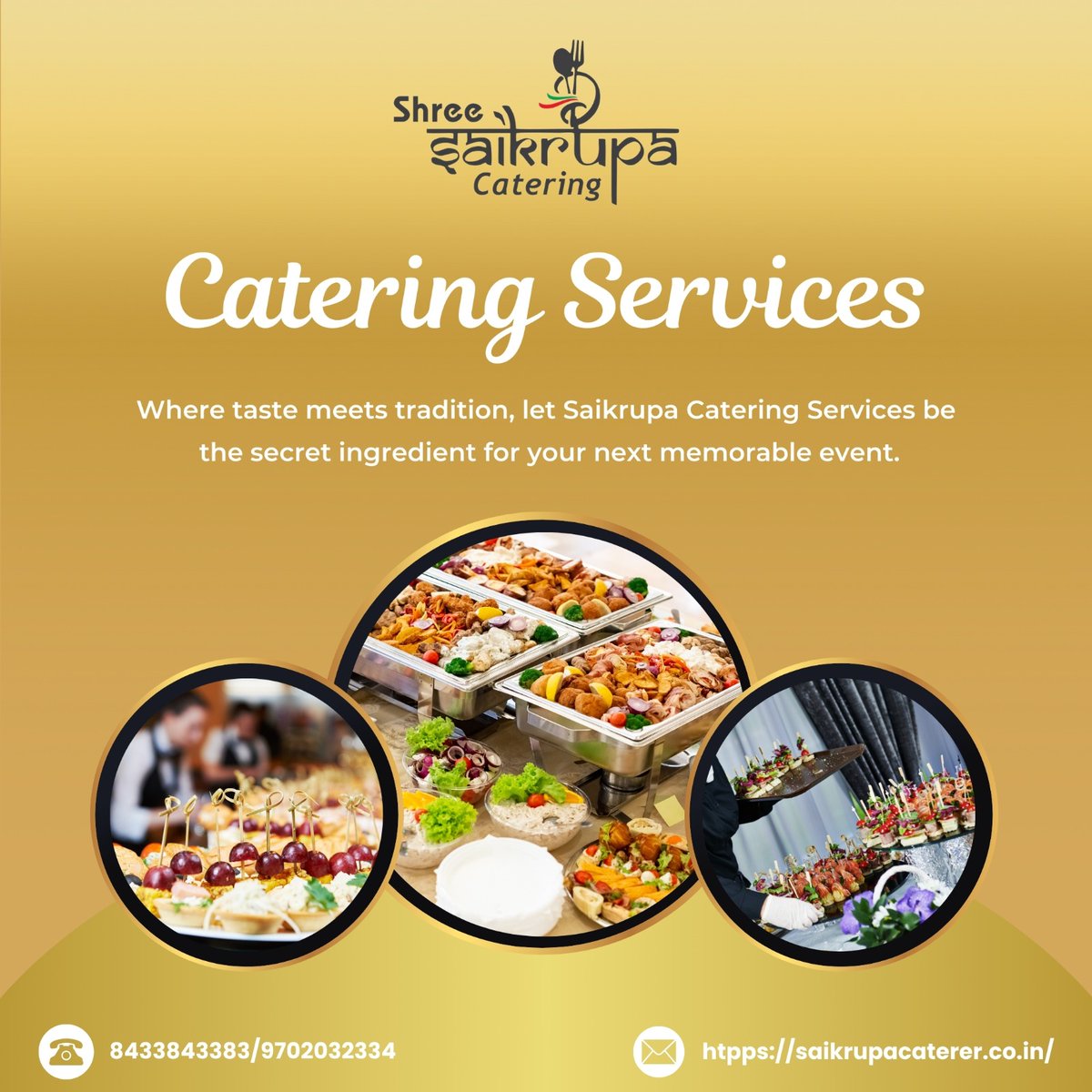 Let Saikrupa Catering Services be the secret ingredient for your next memorable event.🍽️✨ 

#SaikrupaCatering #EventCatering #TasteOfTradition #MemorableMoments #CateringPerfection