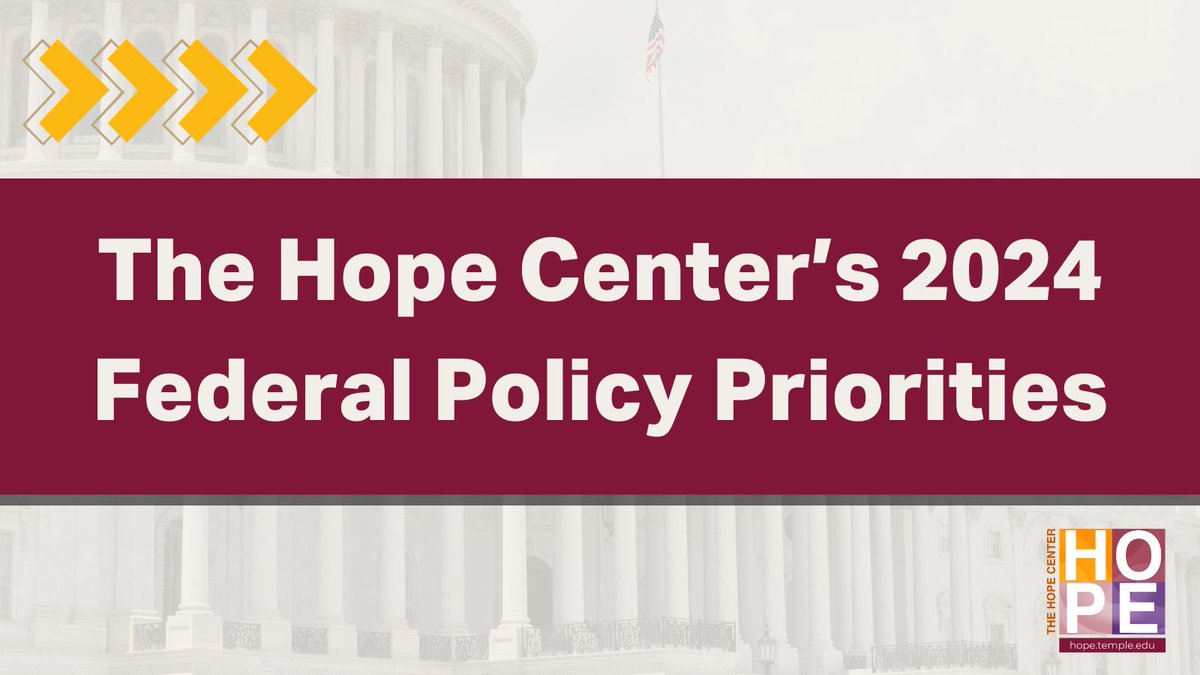 If higher education is to fulfill its promise of creating a prosperous, equitable, and healthy society, federal policymakers must commit to investing much more in their success. Here's how they can do it:

hope.temple.edu/hope-center-20…