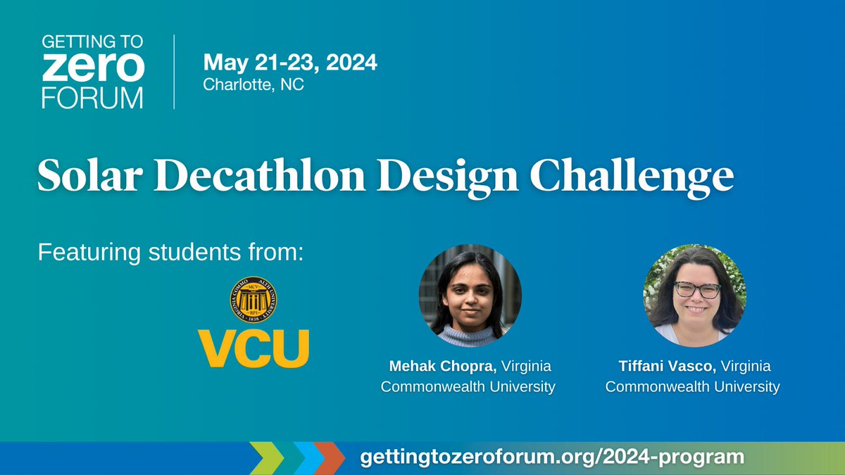 Join us at the 2024 <a href="/GTZForum/">Getting to Zero Market Leadership and Forum</a> closing plenary to hear <a href="/VCU/">VCU</a> students discuss their Solar Decathlon design competition project for affordable net zero housing in a historically redlined neighborhood in Southside Richmond.

Register today:  hubs.li/Q02w-cBz0