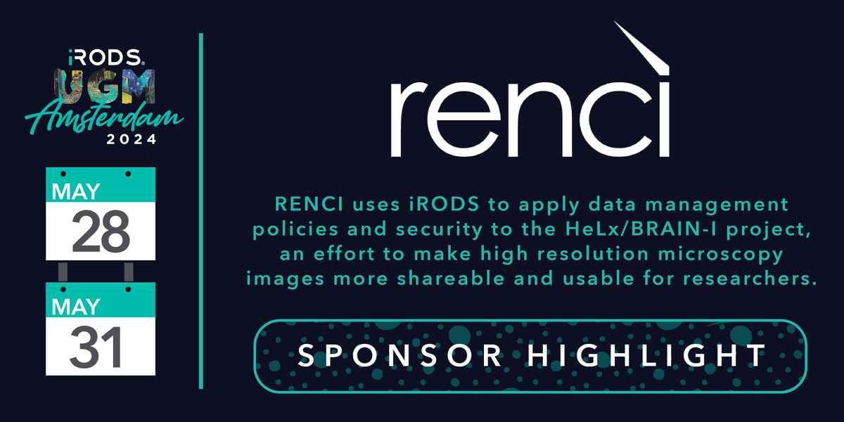 #iRODSUGM sponsor @RENCI implements #iRODS' #datamanagement capabilities on HeLx/BRAIN-I to make #microscopy images easier to use in research. #cyberinfrastructure #datastorage Learn more: renci.org