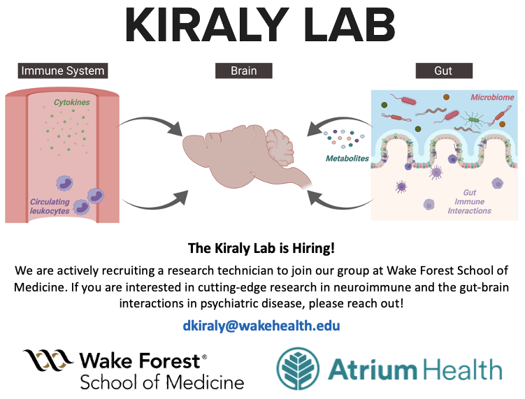 We're hiring a Research Technician for our lab focusing on neuroimmune & gut-brain signaling in psychiatric disease! Perfect for recent grads, pre-grad/med school or anyone passionate about pioneering science. Apply now & be part of groundbreaking research! Retweets appreciated.