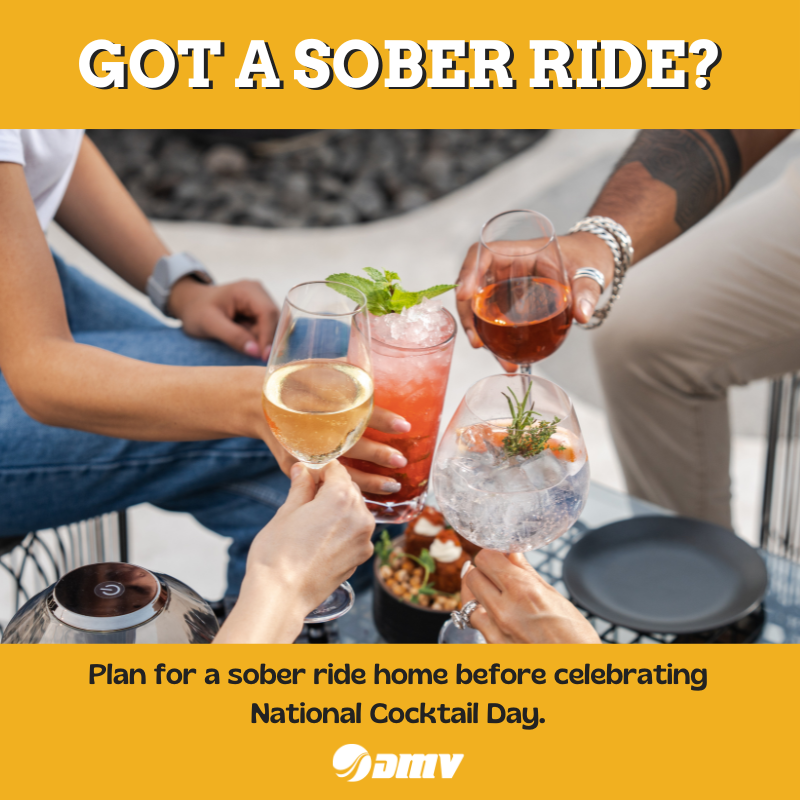Toast to National Cocktail Day with a side of safety! 🍹 Remember to designate a sober driver or use a rideshare service.