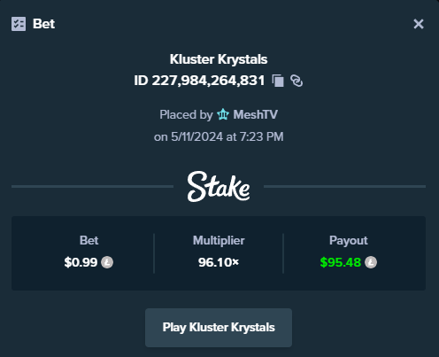MeshTVGaming's tweet photo. @Stake Some pretty decent wins this week on slots and sportsbook! 
ID: MeshTV 👑 https://t.co/goRopy6YDH