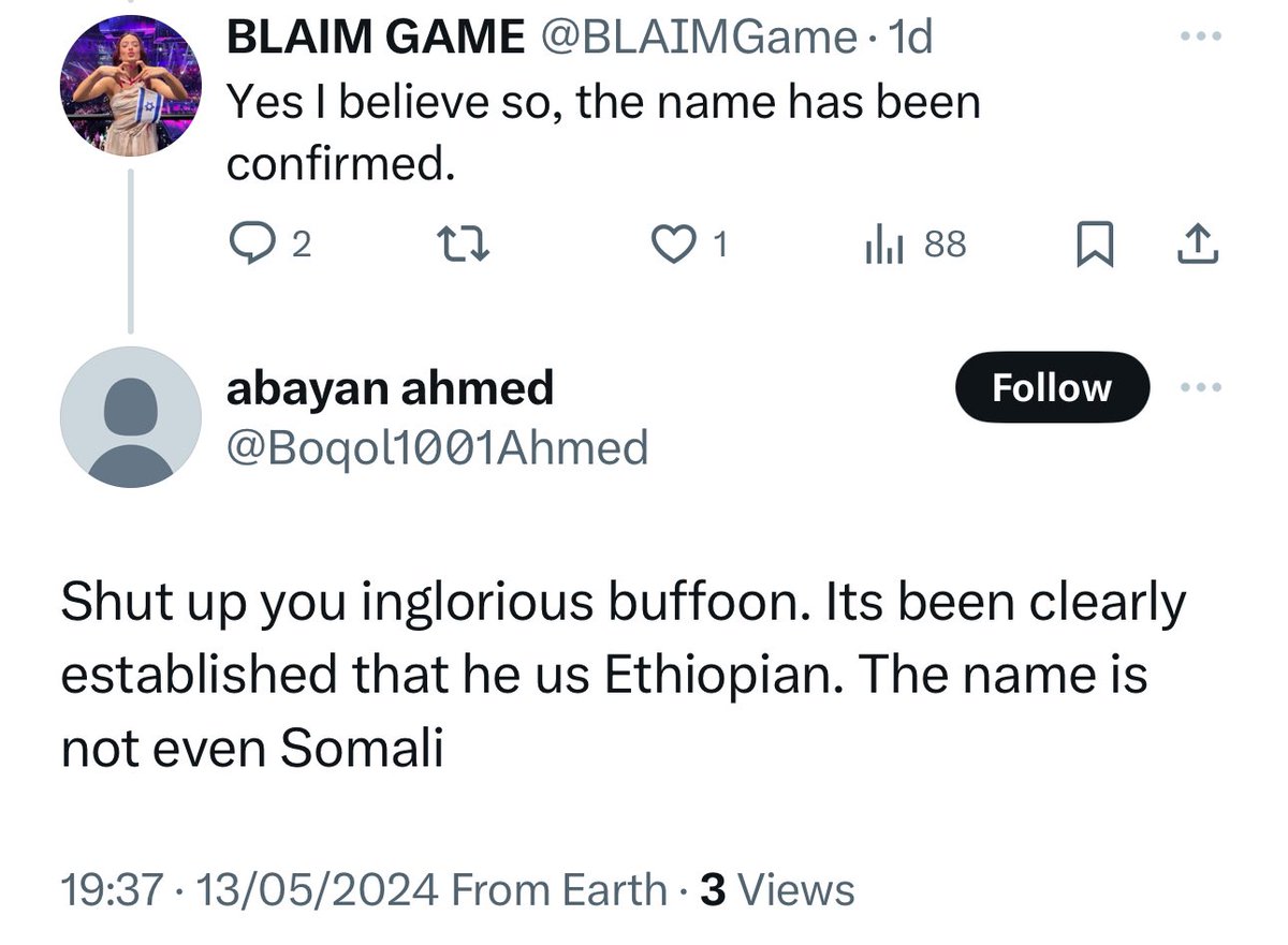 Ahmed has tweeted to me at least three times to insist the immigrant that murdered a 66 year old for her handbag is Ethiopian rather than Somali. I don’t care. They should all be deported. How many more need to die before we wake up?