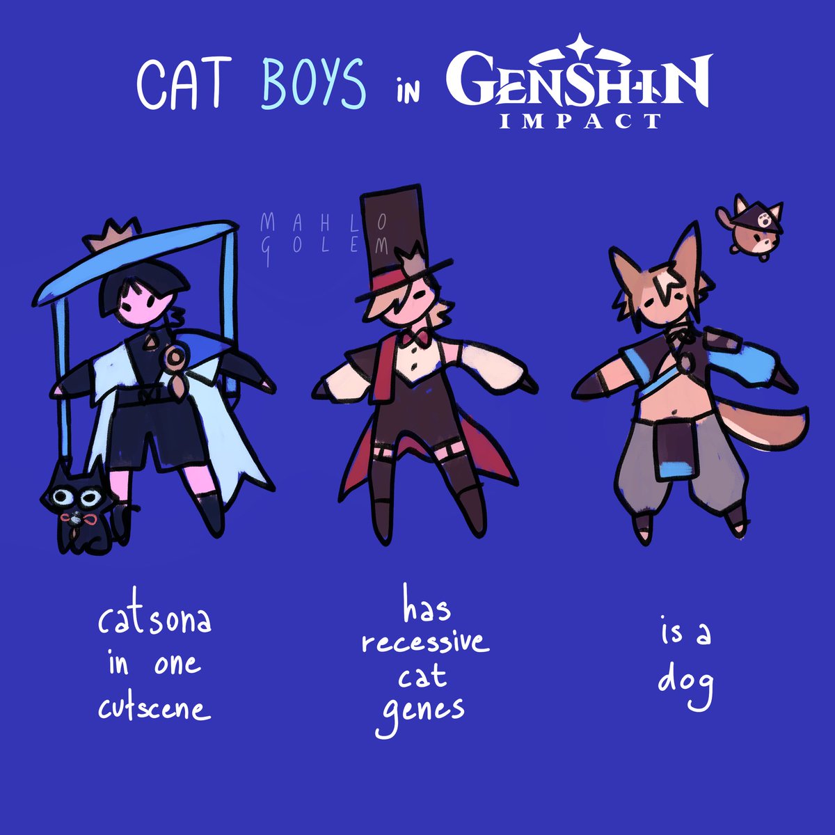 No justice for catboys in Genshin 😓

#lynette #kirara #diona #scaramouche #lyney #gorou