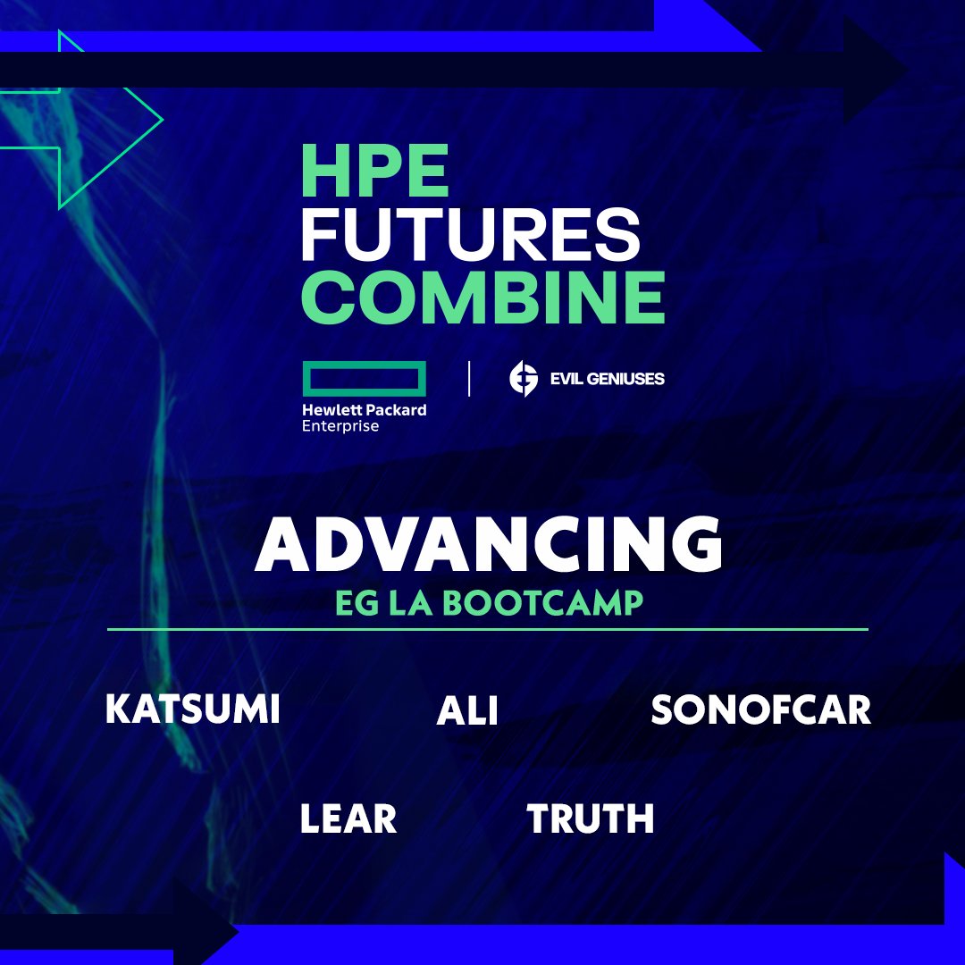 Congratulations to @katsumiFPS, @alitheowbot, @sonofcar_, @Lear_VAL and @Truth_msngr for advancing to the last stage of the HPE Futures Combine! They'll be scrimming and working with our coaching staff for the next few days in our LA bootcamp! | @HPE