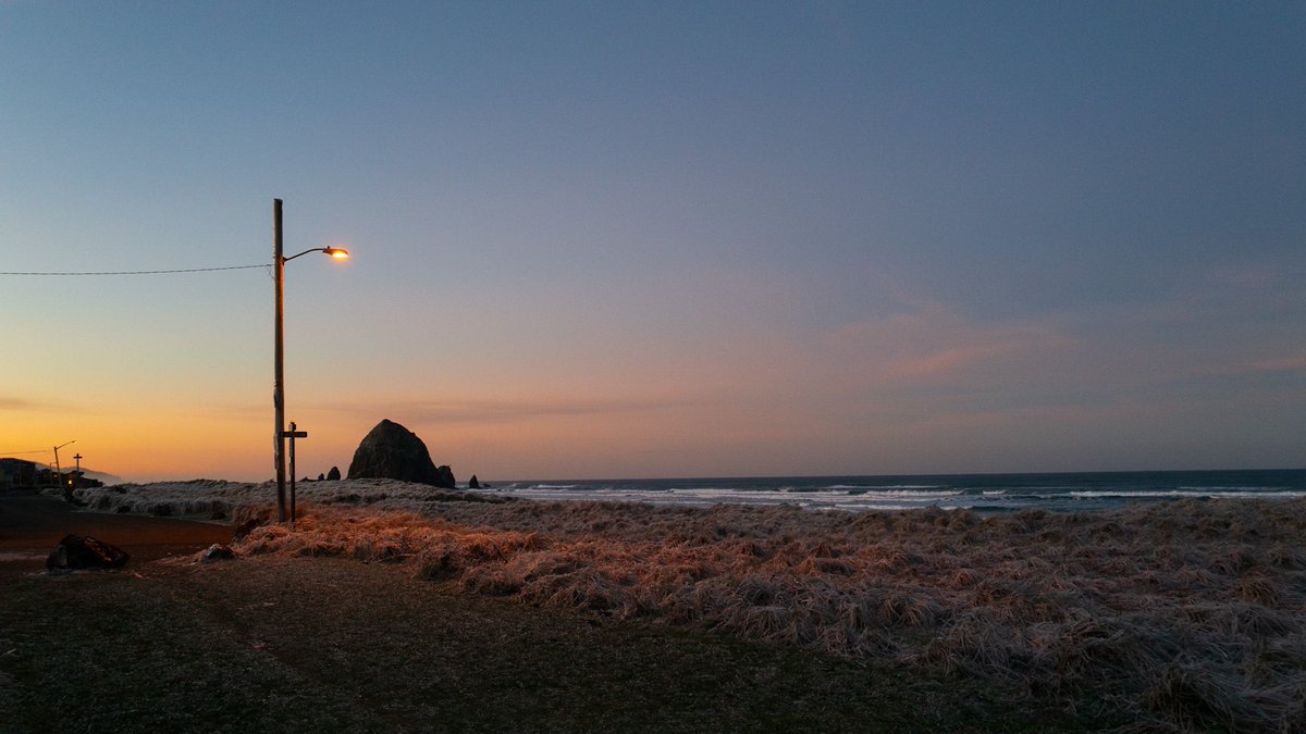 blue hour on the oregon coast.