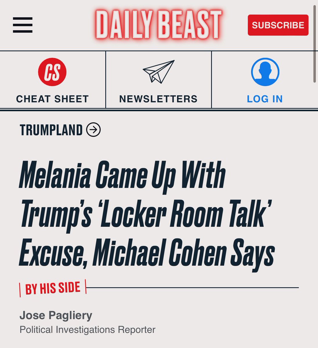 Michael Cohen testified Melania is the one who defended Trump’s sexual assault brag as “locker room” banter. A reminder that she is just as cruel and corrupt as the rest of them.