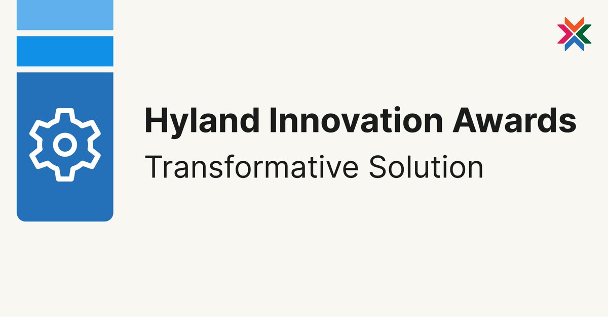 📢 Calling all customers! Hyland Innovation Awards: Part ✌️ The Transformative Solution award category recognizes the efforts of a customer that implemented a solution that resulted in significant transformative change. Begin your nomination: communitylive.com/event/b4ba37f2…