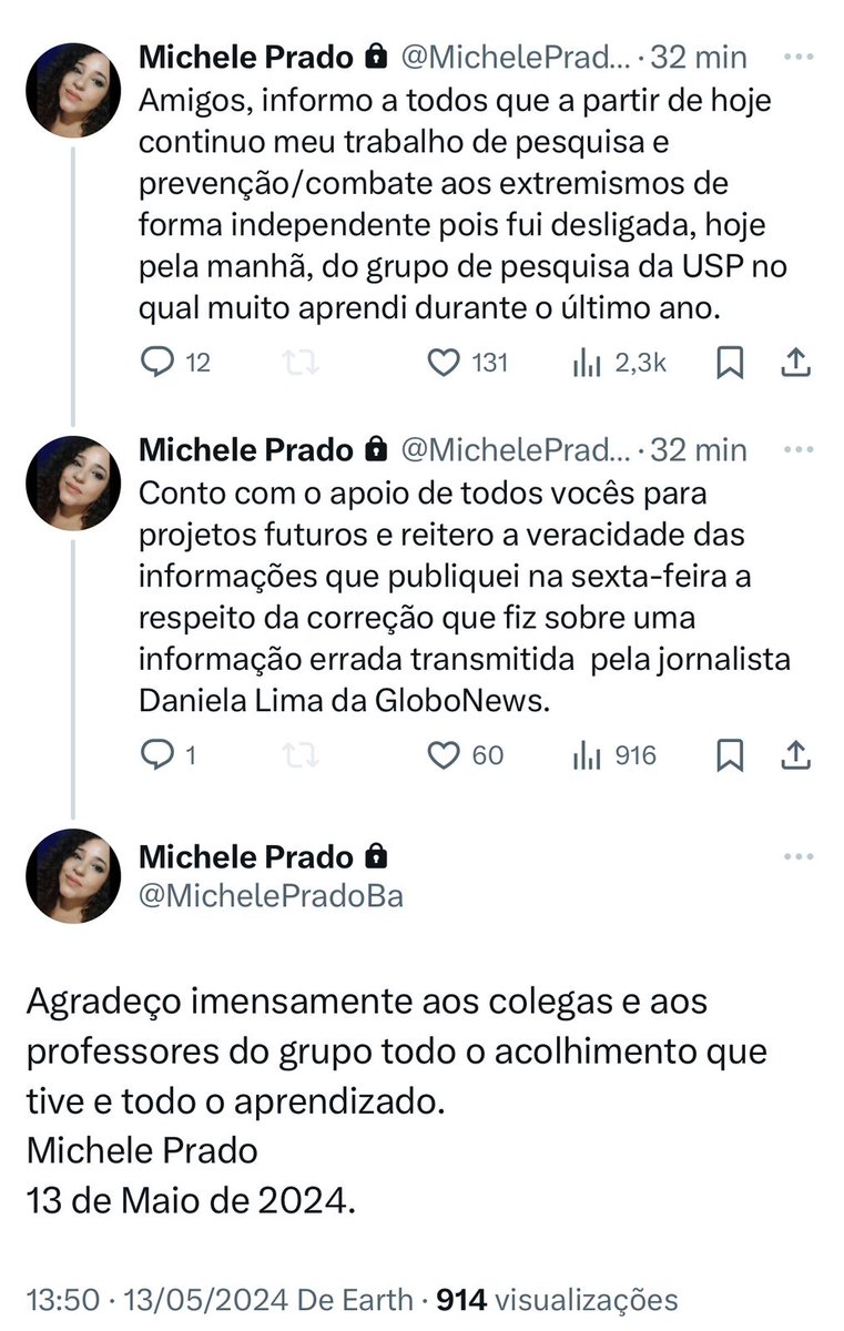leandroruschel's tweet photo. A "pesquisadora" que passou os últimos anos justificando a perseguição à direita, agora foi demitida porque denunciou a manipulação de uma pesquisa pela Daniela Lima na semana passada.

TODOS que defendem censura e perseguição acabarão sendo censurados e perseguidos. https://t.co/Ces7GvlxhB