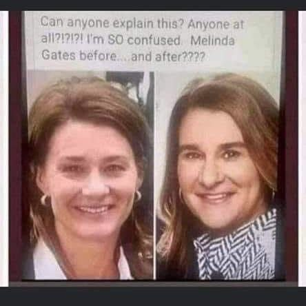 Is anyone buying the person on the right is the actual Melinda Gates?
