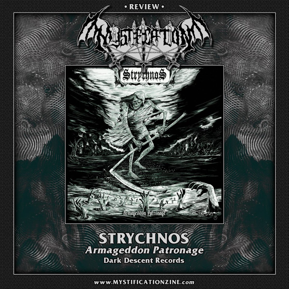 STRYCHNOS – Armageddon Patronage (2024) | REVIEW Blackened death metal from Copenhagen, Denmark. Second LP. mystificationzine.com/2024/05/13/str…