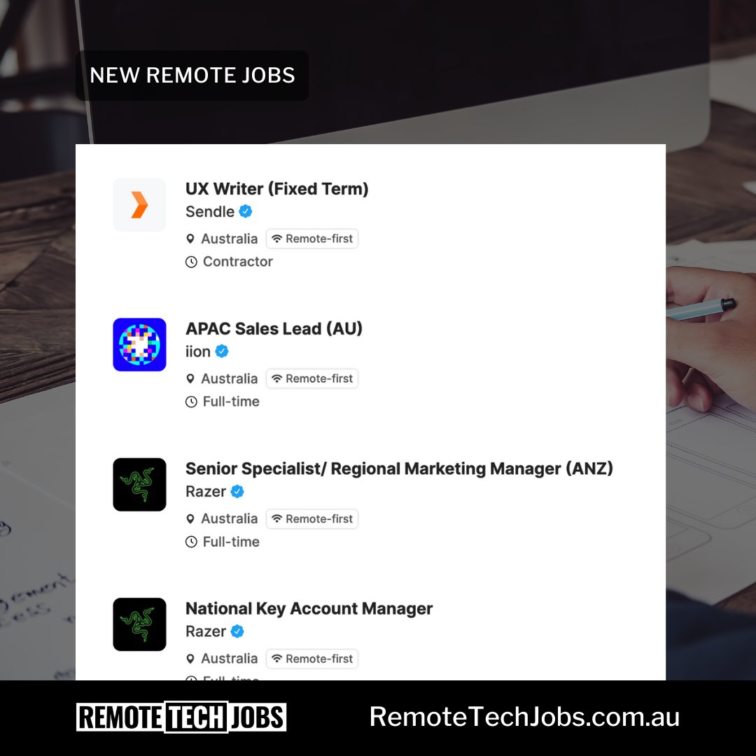 New remote jobs: remotetechjobs.com.au

#remotework #remotejobs #hiring