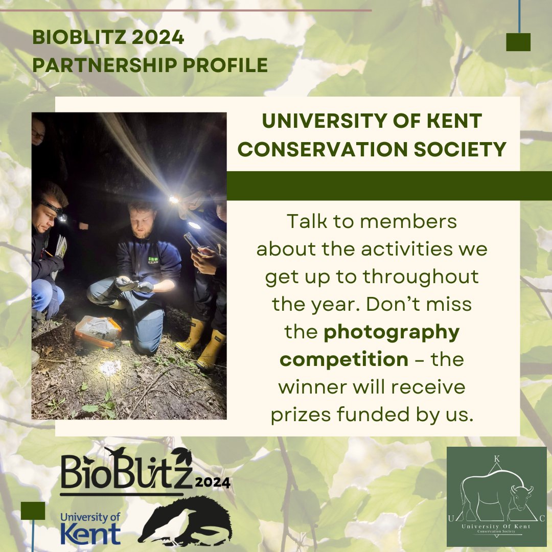 Introducing our stalls at #UoKBioBlitz2024 (3/3). Register using the link in the bio and come say hi! @ConSocUKC #FacePainting #GeographySociety