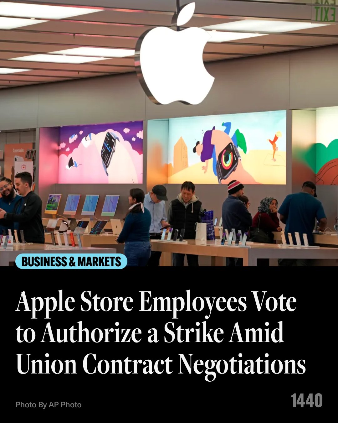 1440 on X: “Apple Store employees in Maryland voted to authorize