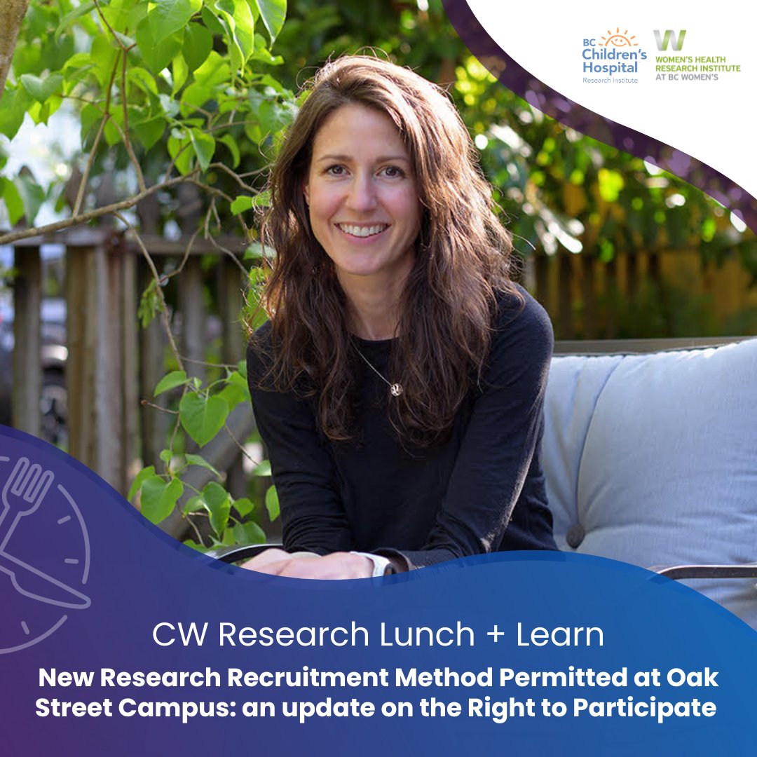 Join us this upcoming May 29th @ 12pm for CW Research Lunch & Learn, presented by Jesse Veenstra, Research Manager for the Maternal Newborn Program at the WHRI.

👉 Click here for Zoom info: whri.org/news-events/wh…

#WomensHealthResearch