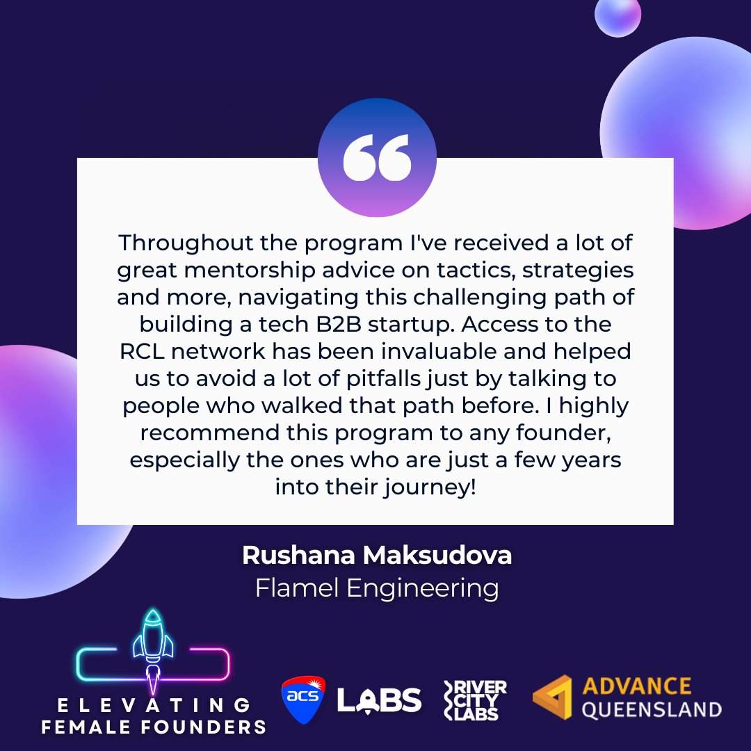 ✨Officially halfway into the Elevating Female Founders program!✨

We're honoured to be a part of Australia's commitment to supporting and enabling #femalefounders. 

💻Learn more👉 labs.acs.org.au 

#founder #startup  #femaleentrepreneur
