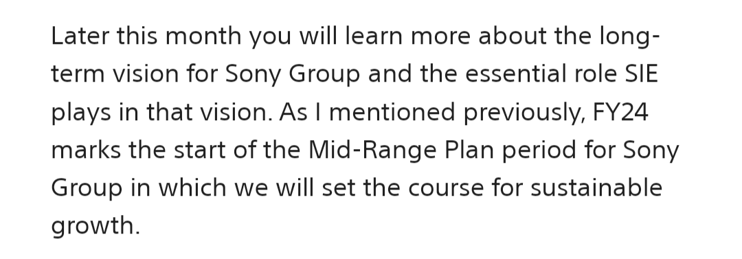 AestheticGamer1's tweet image. Sony confirms they have a showcase happening later this month: sonyinteractive.com/en/news/blog/a…
“Later this month you will learn more about the long-term vision for Sony Group and the essential role SIE plays in that vision.”