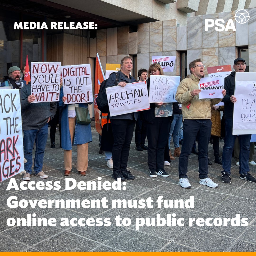 NZPSA's tweet photo. MEDIA RELEASE: Access denied: Government must fund online access to public records.
Read the full media release: https://t.co/j7UOhwbJ2B https://t.co/NLklBFO2LA