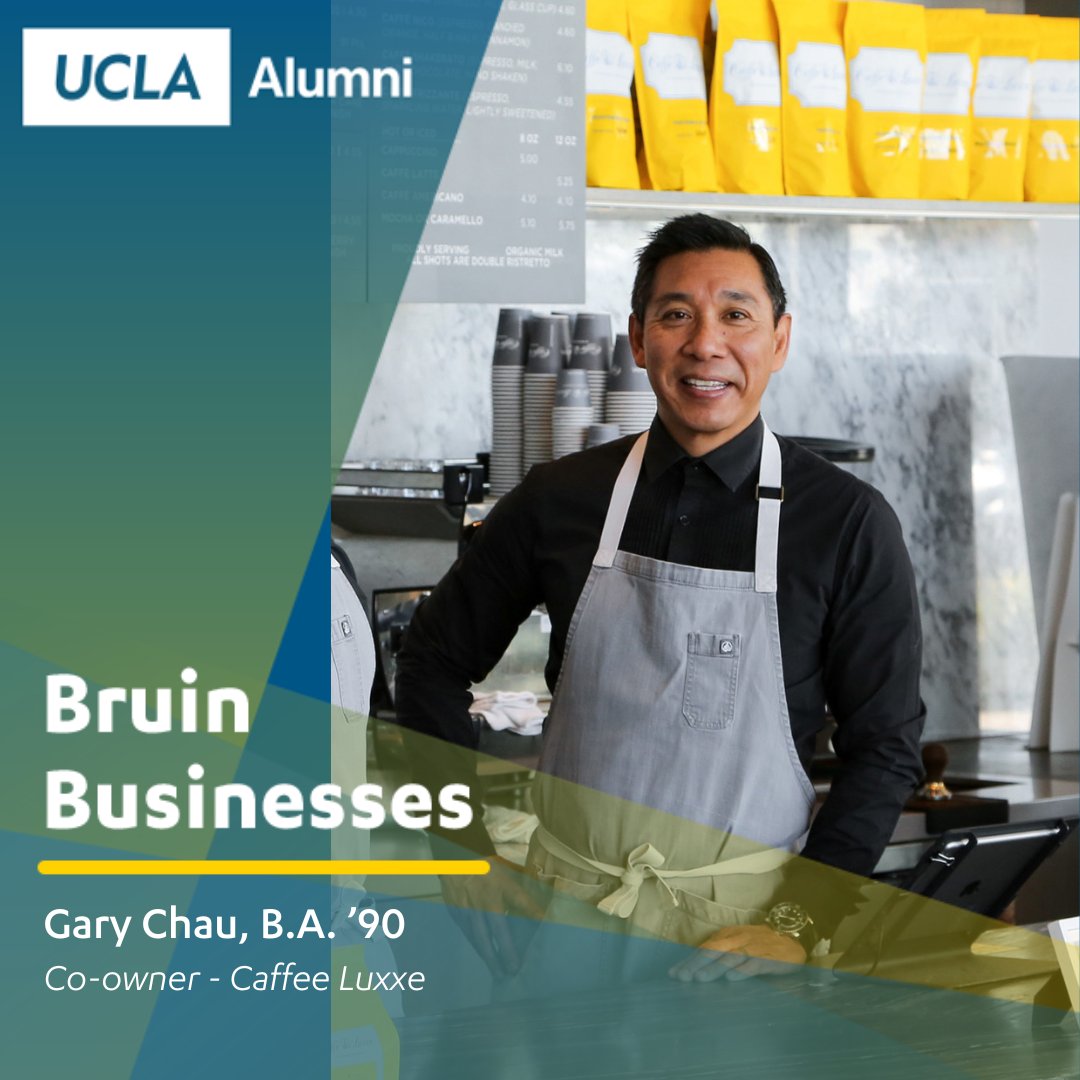 Gary Chau B.A. ’90 is the creative marketing director and co-founder of @caffeluxxe, a local coffee shop and roastery based in #SantaMonica since 2006. #BruinBusinesses