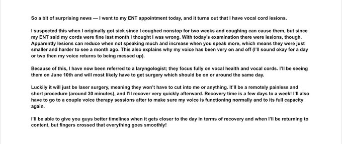 Kasy | カシー ❤️💢🎀 - updated update on my voice 😤 it's been a long time coming and i'm extremely nervous about it, but hopefully it goes well! in the meantime i'll be continuing to work hard and plan content for when i return 💞 https://t.co/xzy9SQoUqC