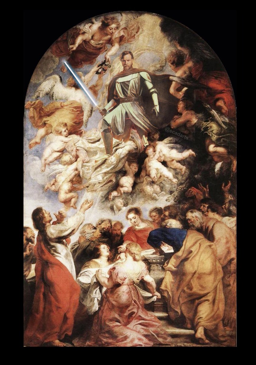 Kenobi in Excelsis From December 2020 Original was Assumption of The Virgin Mary by Peter Paul Rubens #starwars #obiwankenobi #starwarsart
