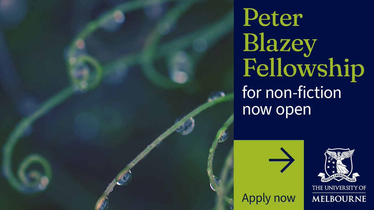 Applications for the Peter Blazey Fellowship are now open! Established to honour the memory of journalist, author & gay rights activist Peter Blazey, this $17,000 award seeks to further a work of biography, autobiography or life writing. @ArtsUnimelb Info: buff.ly/4ac3dna